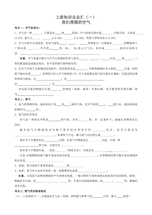 人教版初中九年级化学课本基本知识点汇总(上册)课件.doc