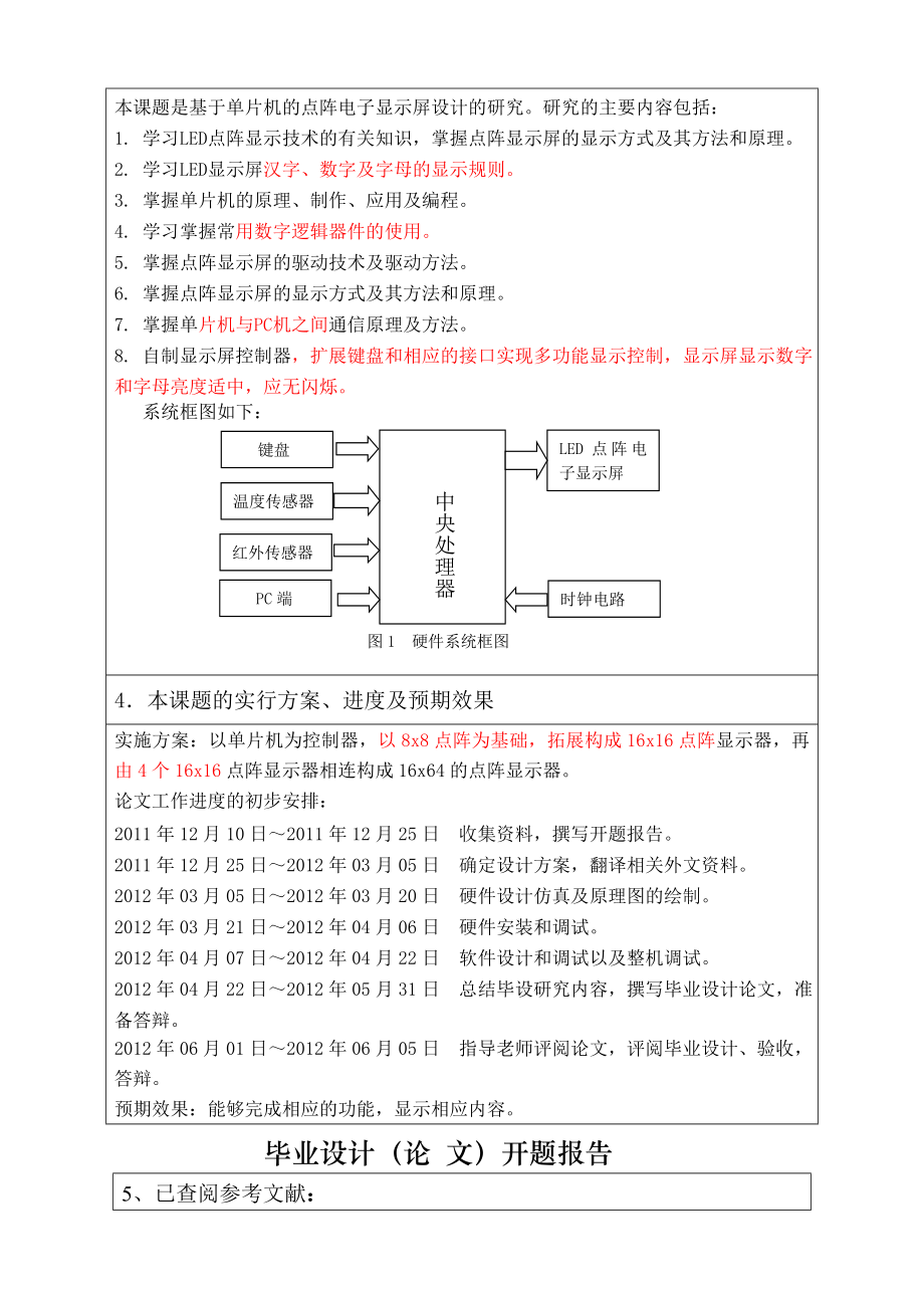 毕业设计开题报告基于单片机的点阵电子显示屏设计.doc_第3页