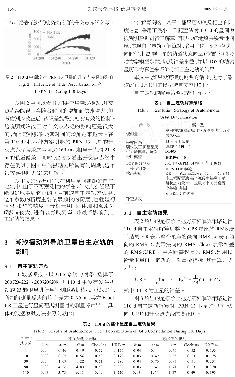 潮汐摄动对导航卫星自主定轨中的星座整体旋转误差的影响分析.doc_第3页