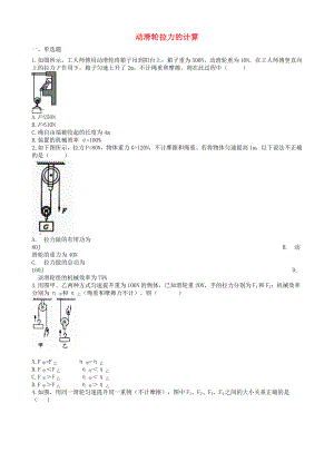 2019届中考物理知识点全突破系列专题60动滑轮拉力的计算(含解析).docx