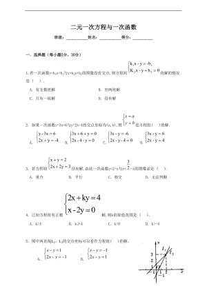 二元一次方程一次函数-练习题.doc