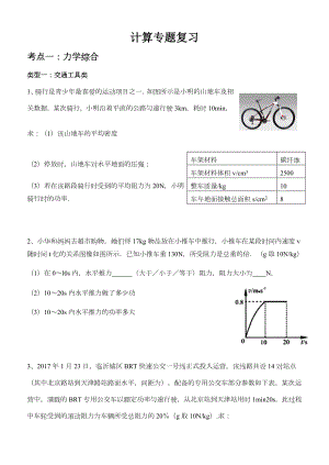 初中物理中考计算题汇编.doc