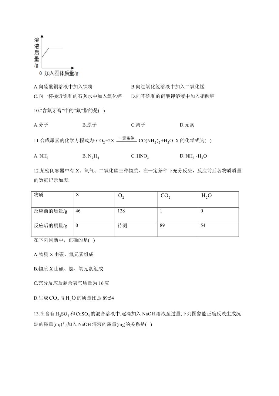 初中化学综合练习题(附答案).docx_第3页