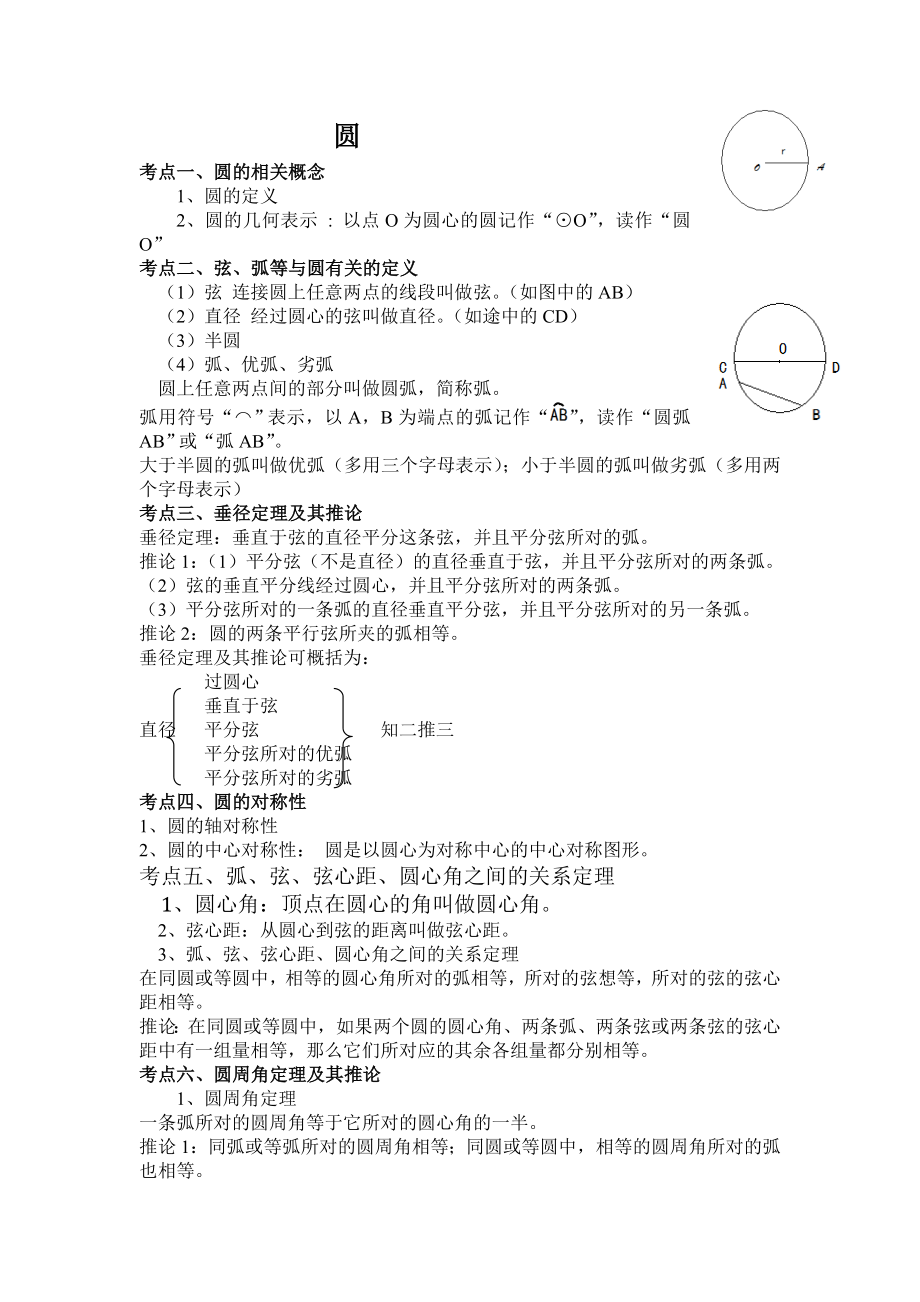 圆知识点总结及对应测验.doc_第1页