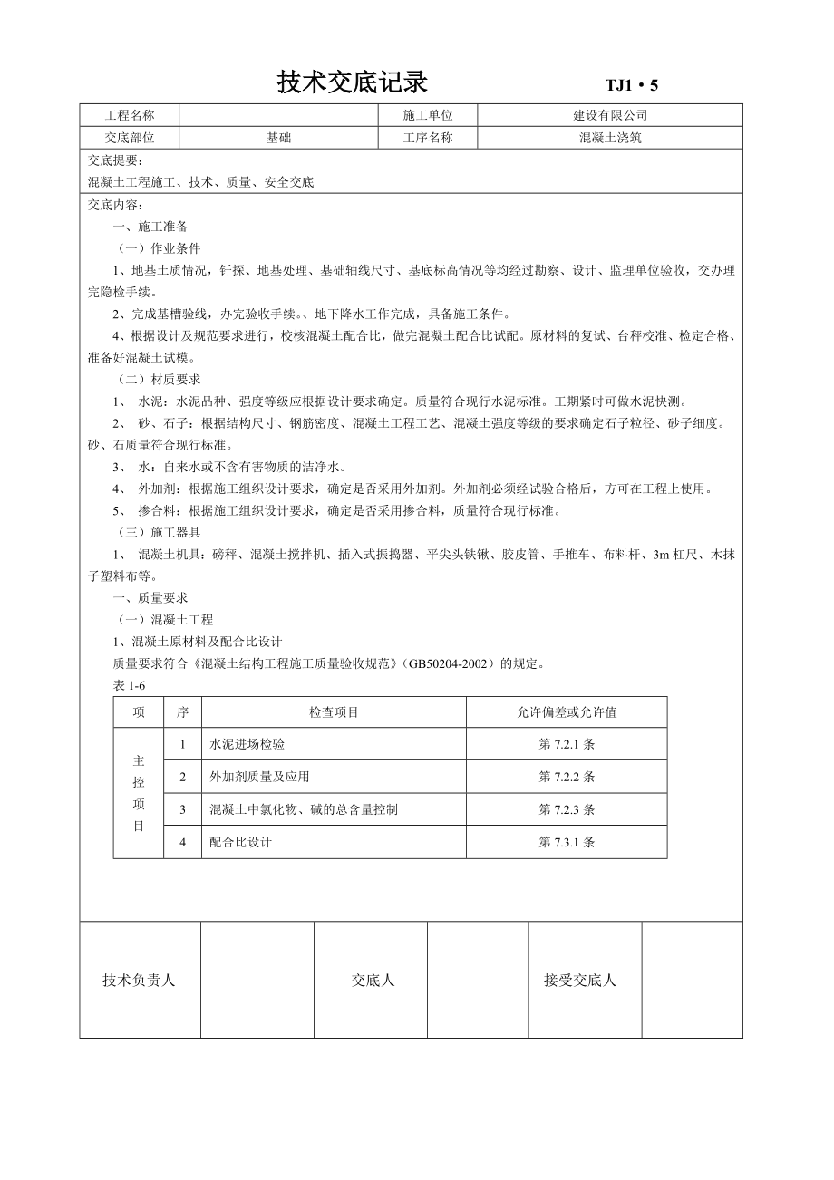 土建技术交底记录大全(现场全套实用版).doc_第1页