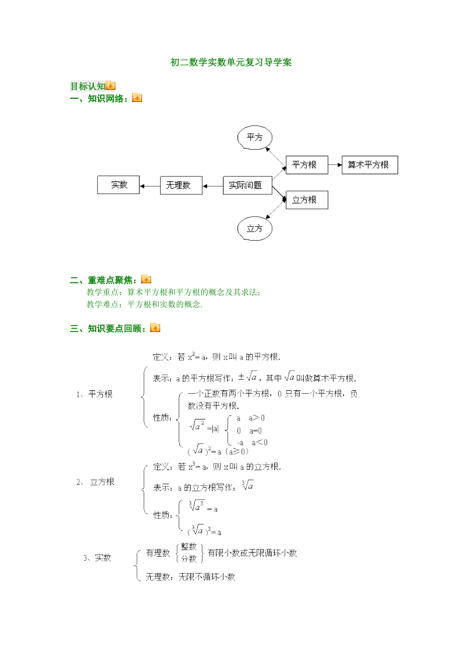 初二数学实数单元复习导学案.doc_第1页