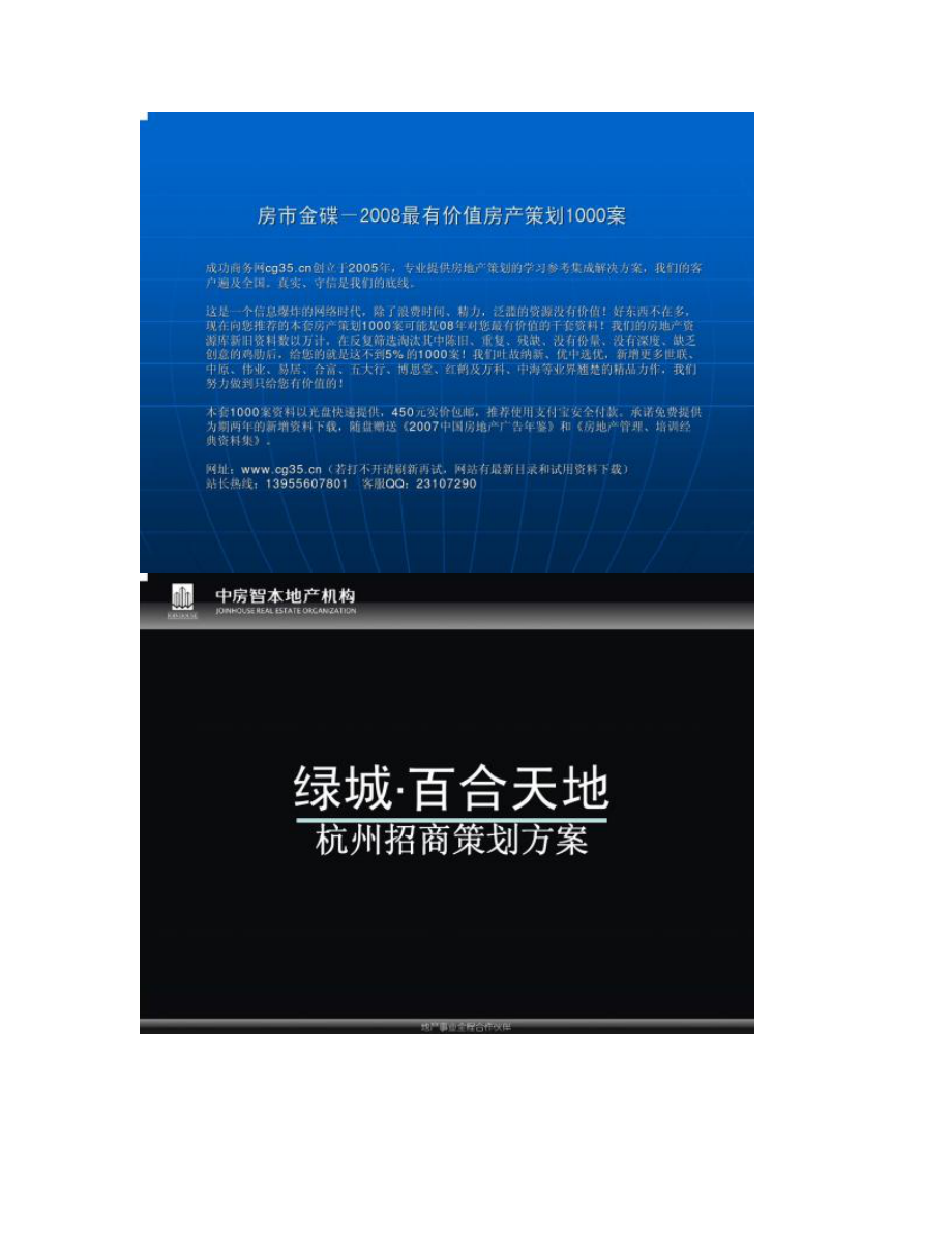 商业地产招商：杭州XX招商策划方案(中房智本)200概要.doc_第1页