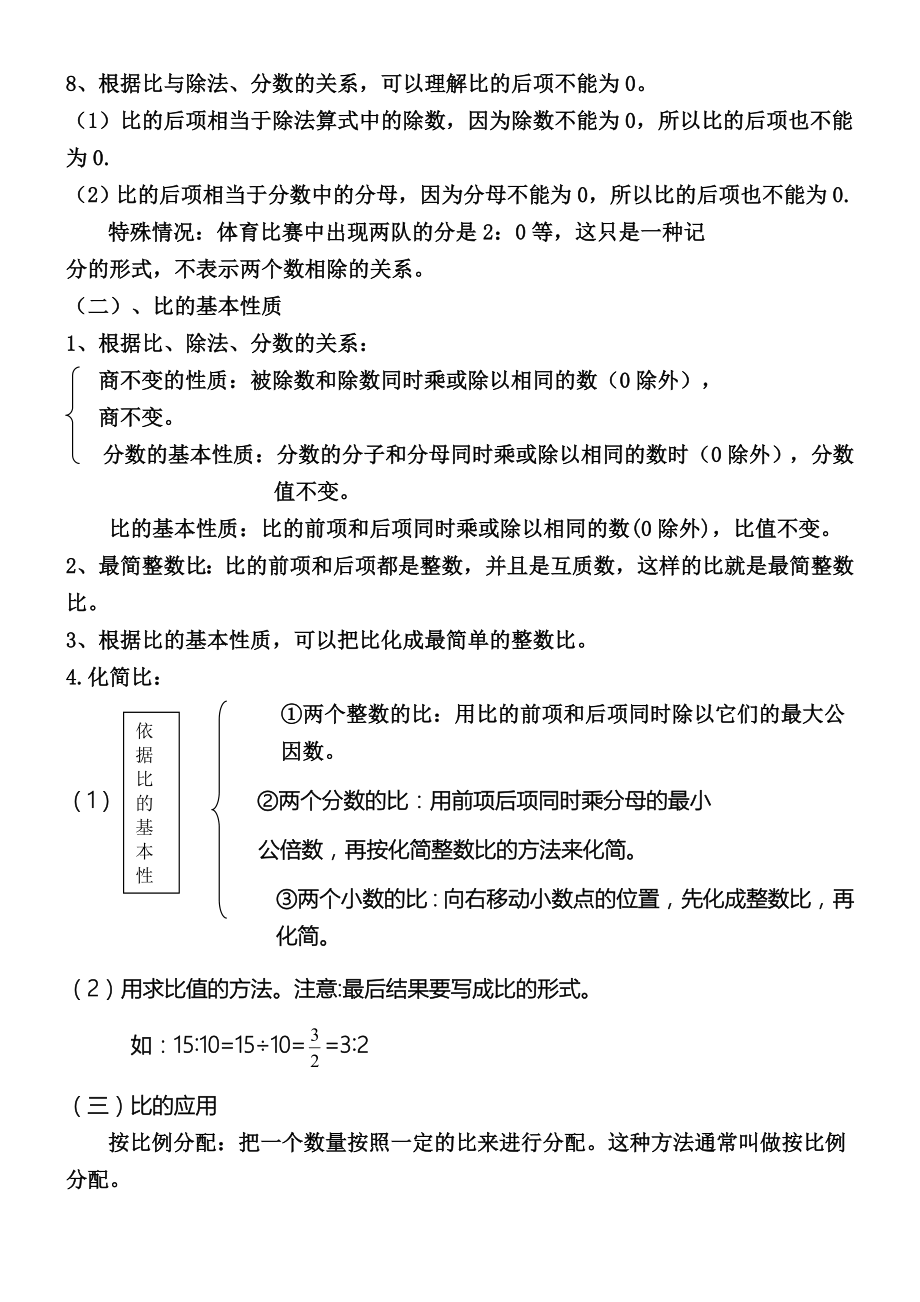 小学六年级比和比的应用知识点及相关应用.doc_第2页