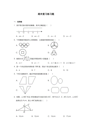 北师大版八年级数学下册期末复习练习题.doc