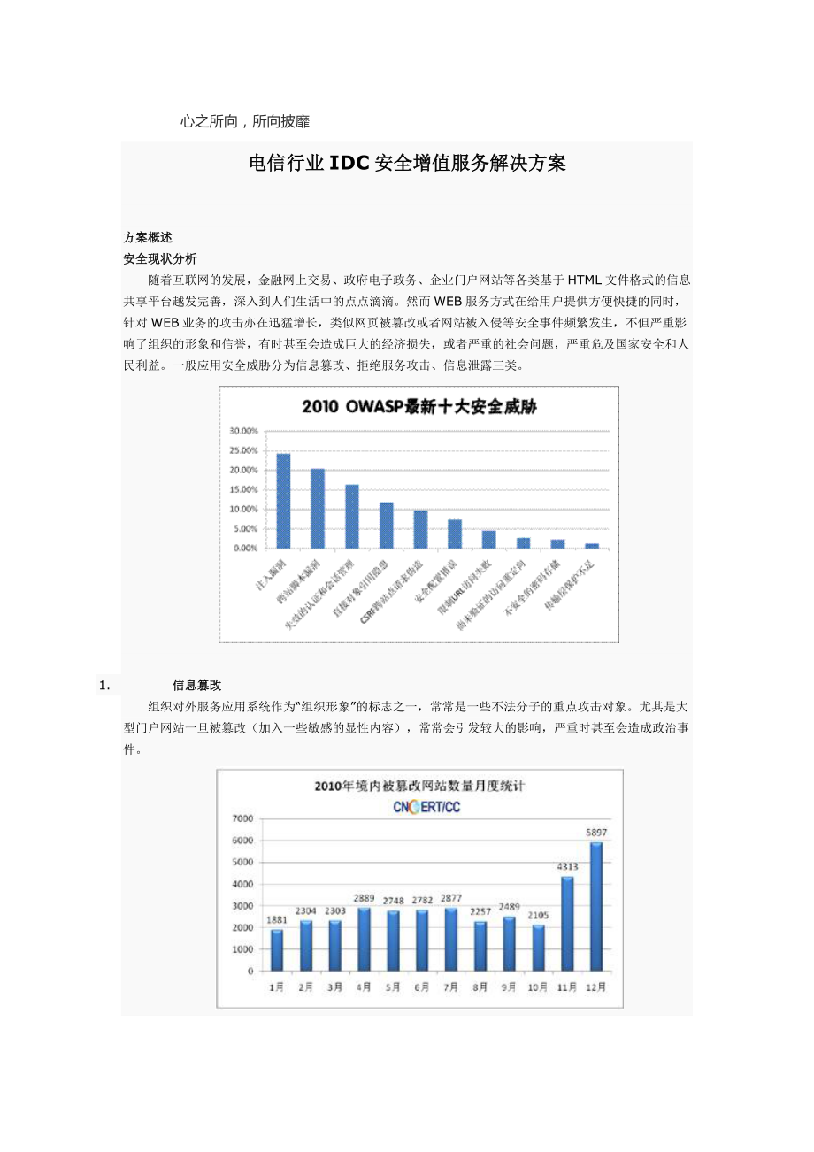 信息电信行业IDC安全增值服务解决方案.doc_第1页