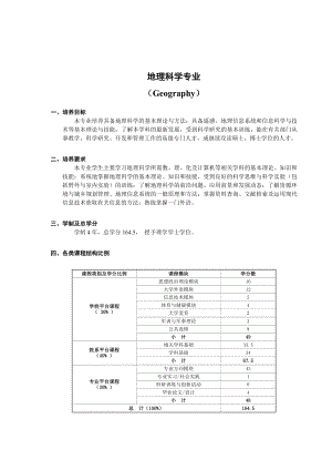 北京XX大学地理科学专业本科培养方案.doc