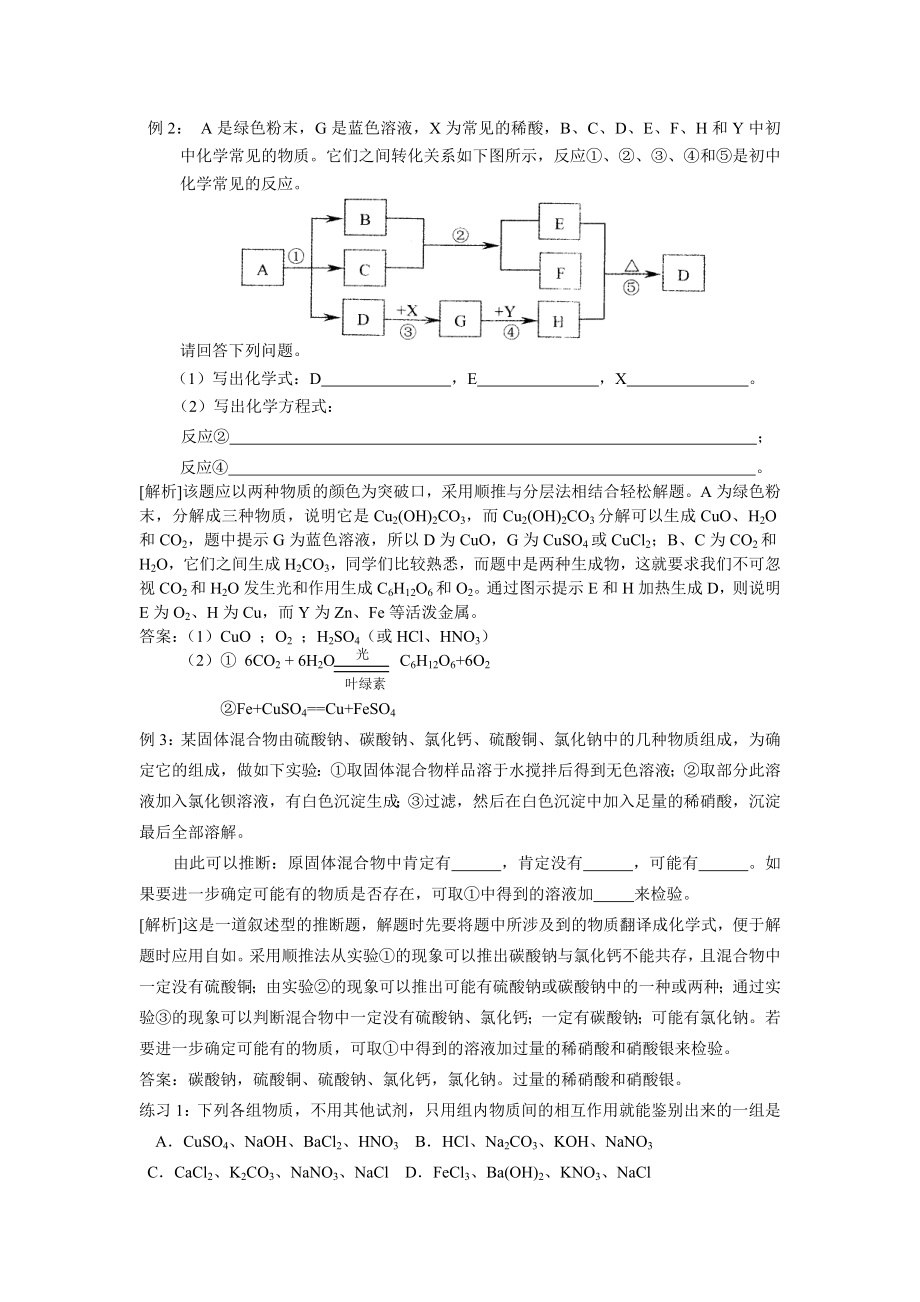 初中化学推断题解题技巧《寻找突破轻松推断》.doc_第2页