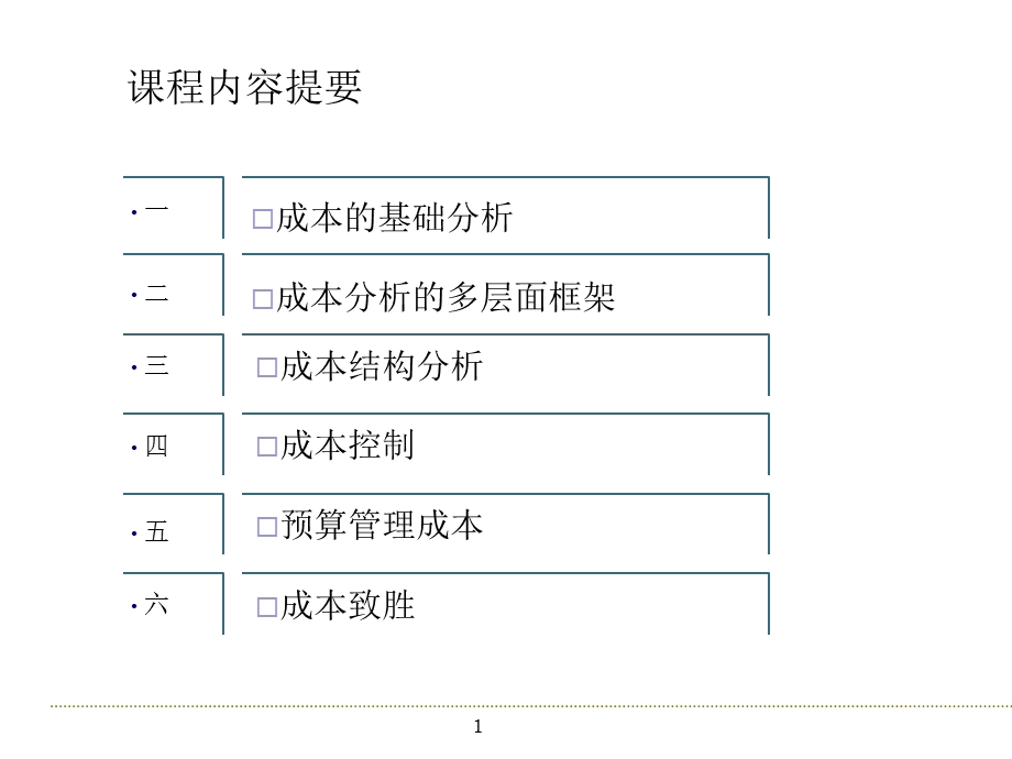 课程内容提要成本的基础分析课件.pptx_第1页