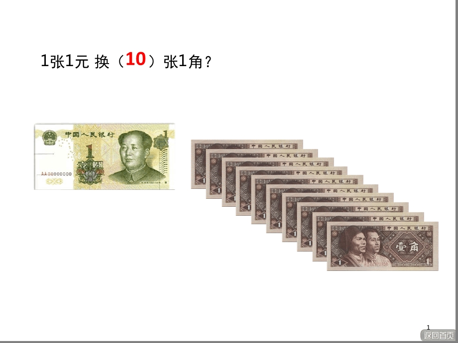 一年级下册元角分换算课堂课件.ppt_第1页