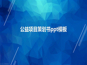 公益项目策划书ppt模板课件.ppt