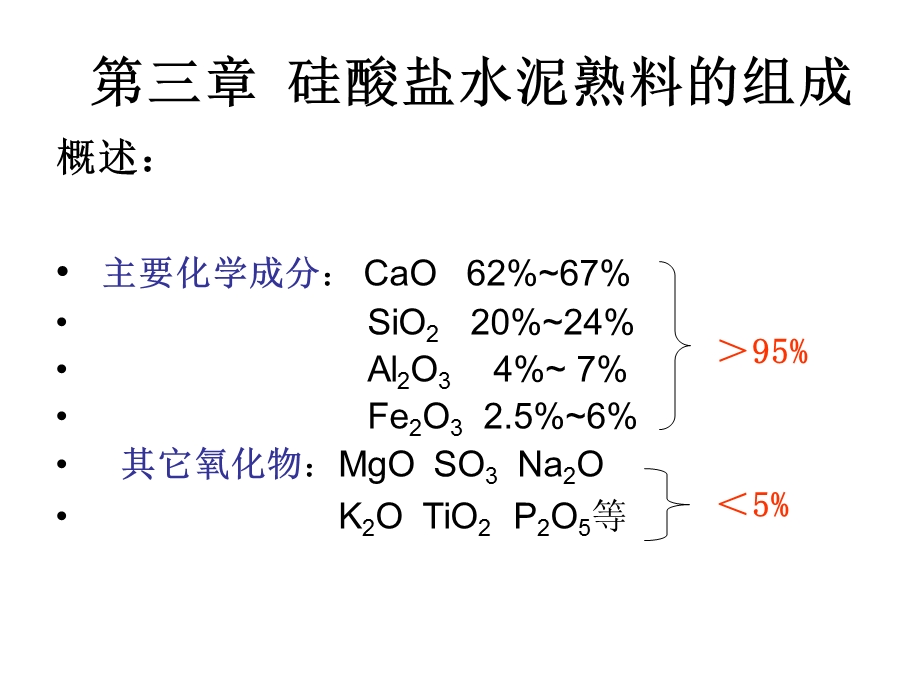 硅酸盐水泥熟料的组成概述课件.ppt_第1页