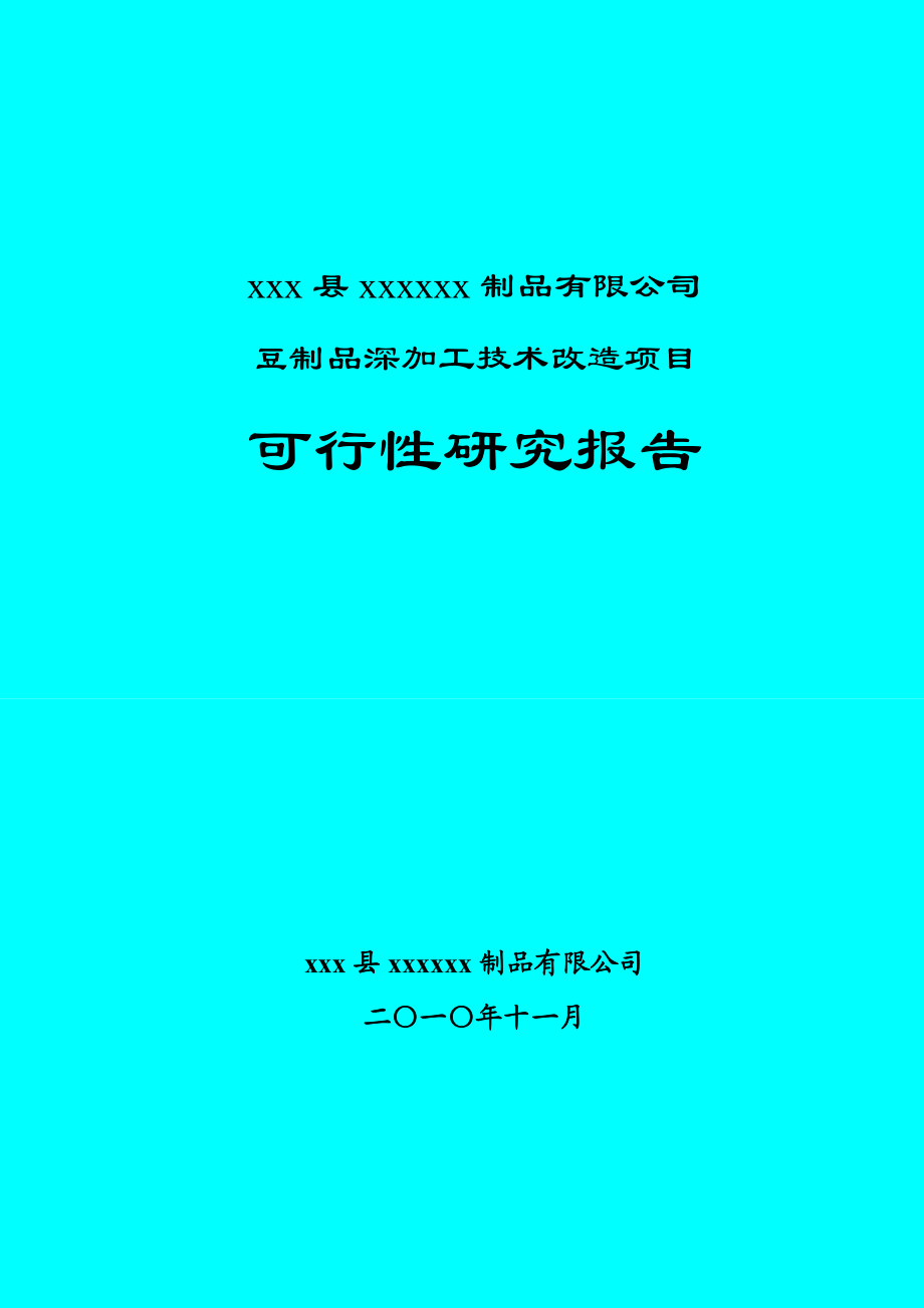 豆制品加工可研报告1.doc_第1页