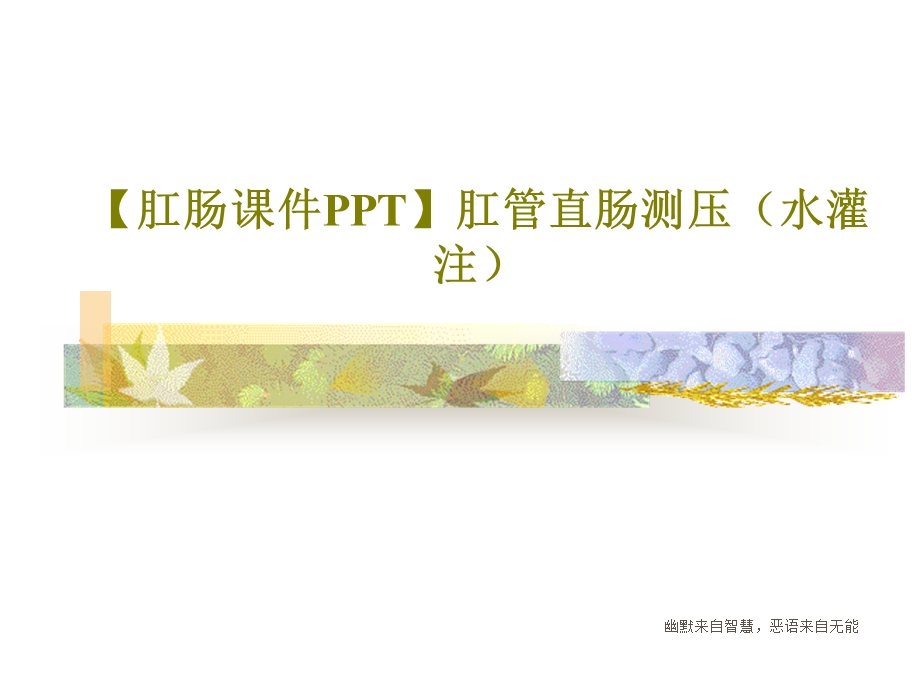 肛肠ppt课件肛管直肠测压（水灌注）.ppt_第1页