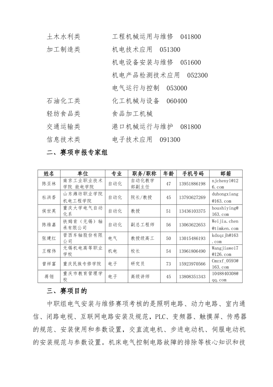 中职职业院校技能大赛项目方案申报书电气安装与维修.doc_第3页