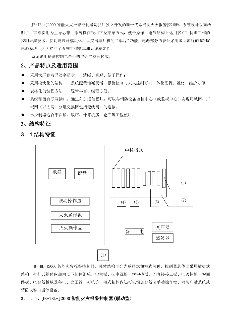 JBTBLJ2000智能火灾报警控制器（联动型）使用说明书.doc_第2页