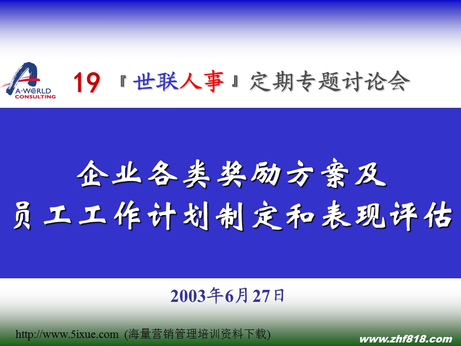 企业各类奖励方案及员工工作计划制定和表现评估_课件.ppt_第1页