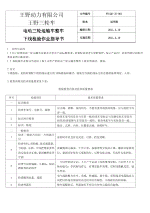 电动三轮车整车下线检验作业指导书.doc