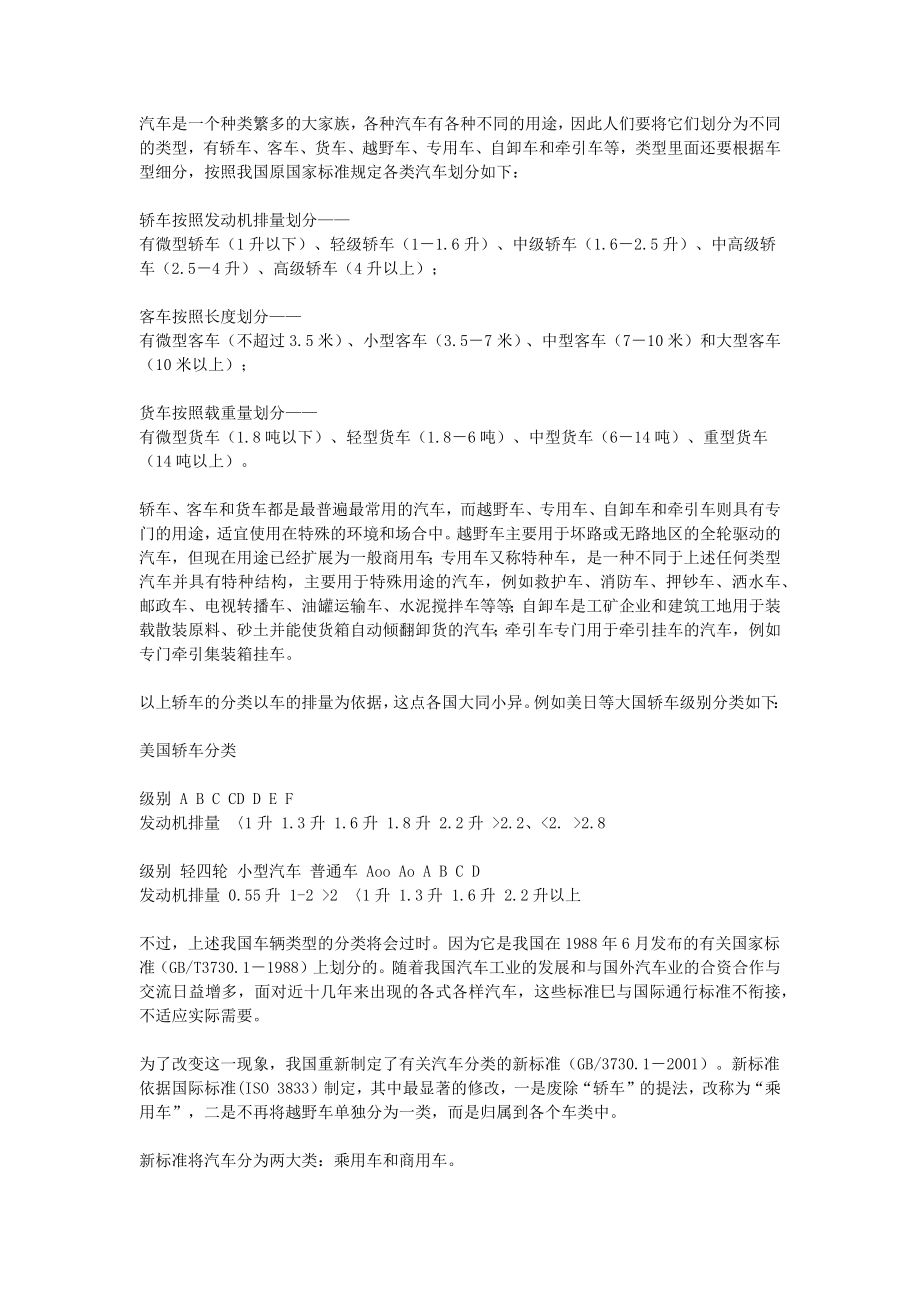 汽车类型.docx_第1页