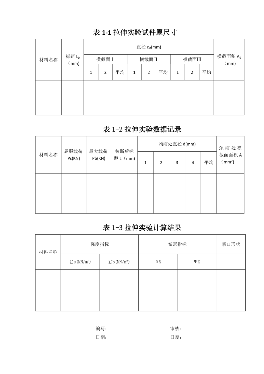 拉伸、弯曲、压缩实验报告.doc_第2页