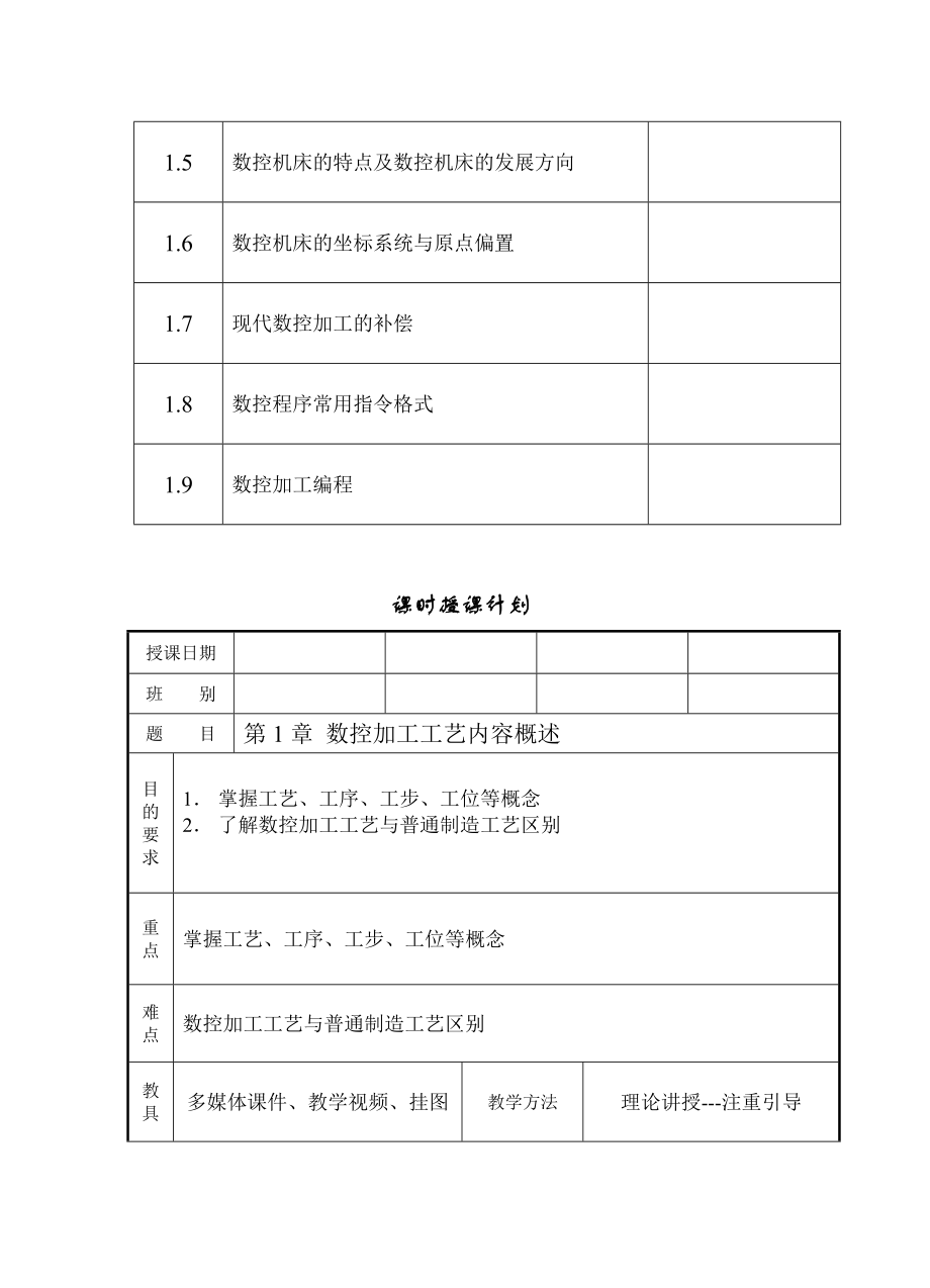 数控加工工艺学备课教案.doc_第2页