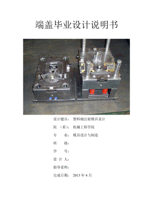 端盖毕业设计说明书(注塑模具).doc