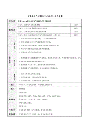 项目七C650卧式车床电气线路分析及故障诊断.doc