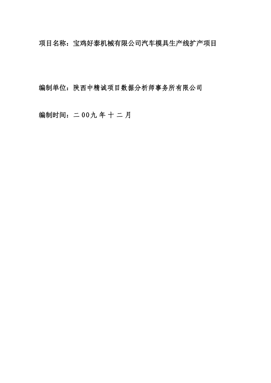 汽车模具生产线项目可行性报告.doc_第2页