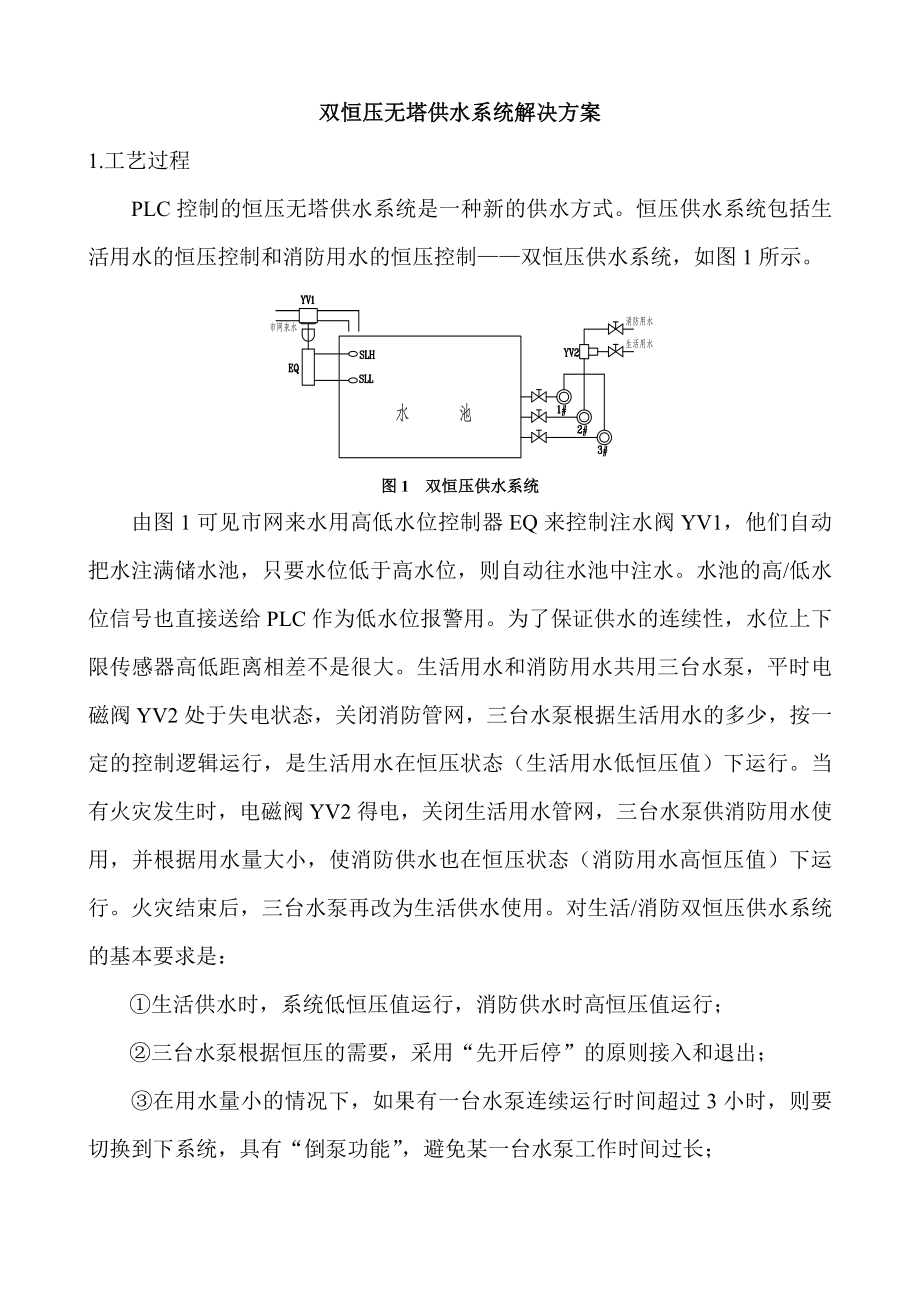 双恒压无塔供水系统解决方案.doc_第1页