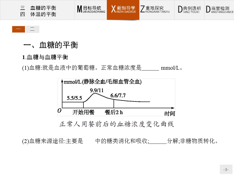 2015-2016学年高二生物北师大版必修3ppt课件：2.1.3-2.1.4 血糖的平衡 体温的平衡.pptx_第3页