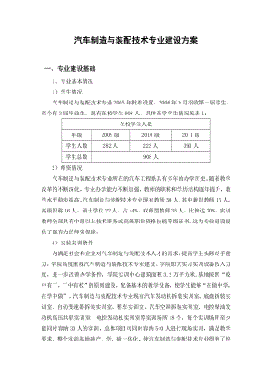 汽车制造与装配技术专业建设方案.doc