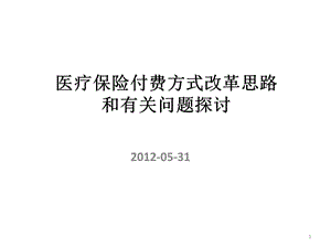 医疗保险付费方式改革思路课件.ppt