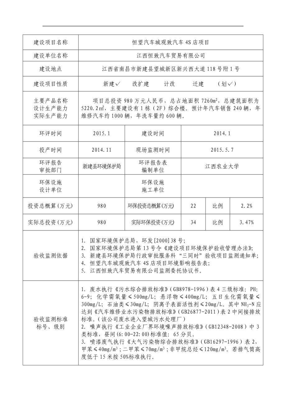 环境影响评价报告公示：恒望汽车城观致汽车S店环评报告.doc_第3页