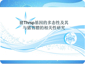 猪thrsp基因多态性课件.ppt