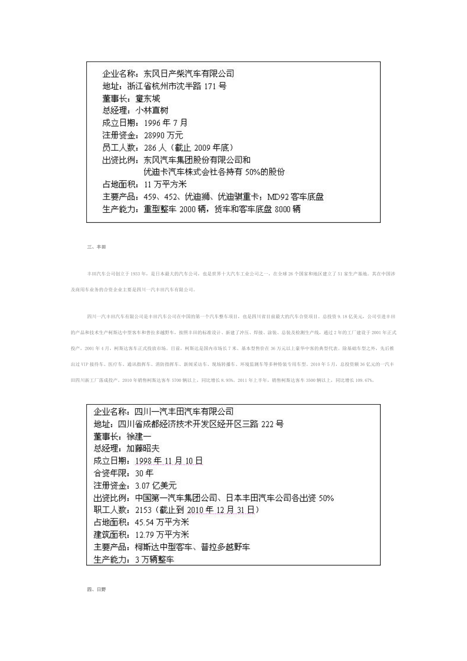 十家跨国整车企业在华商用车产业布局分析.doc_第3页