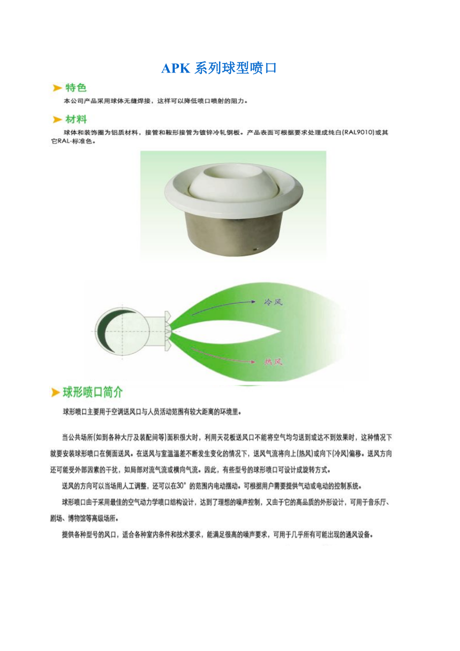 旋流风口、球型喷口选型参数表.doc_第3页