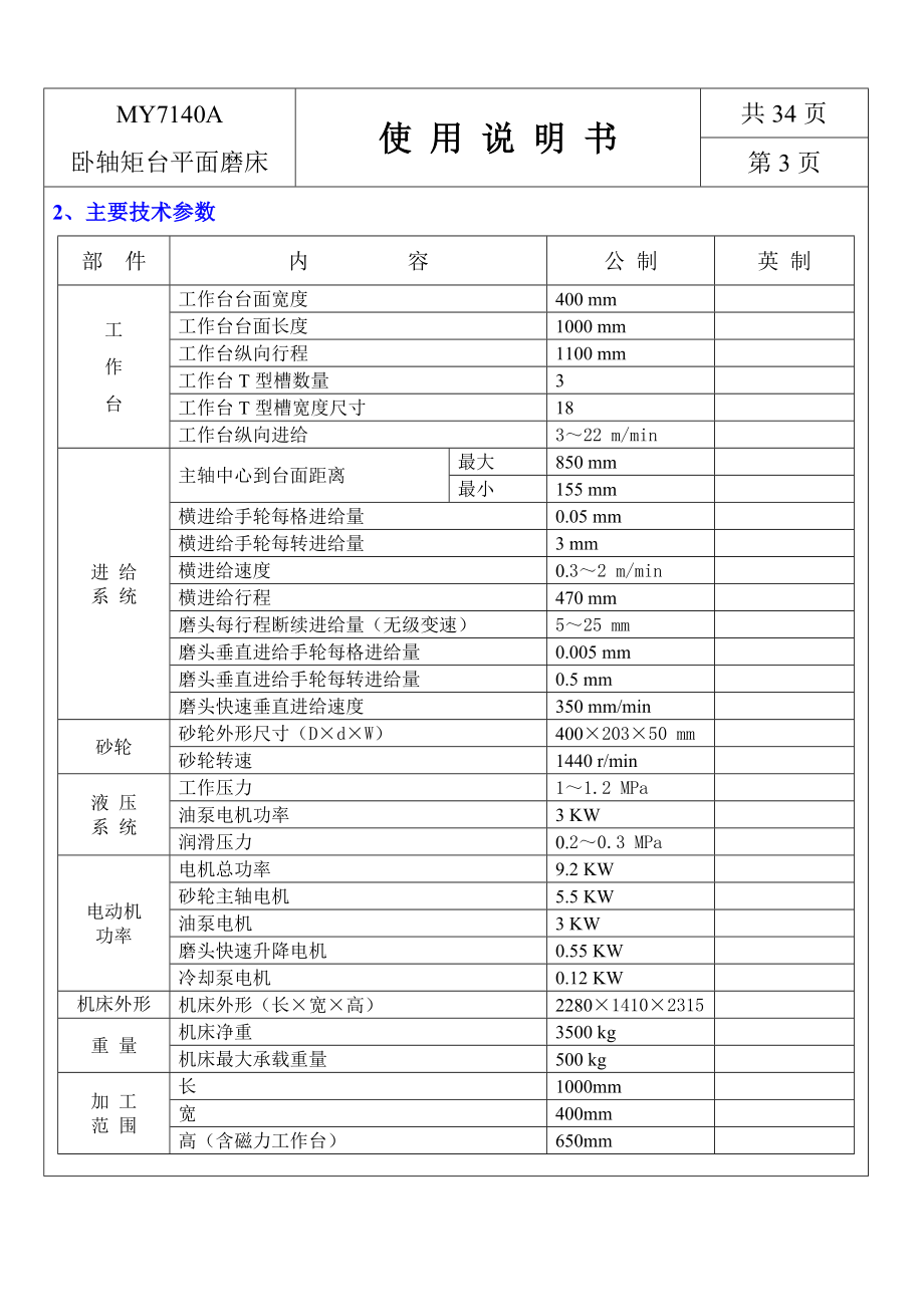 卧轴矩台平面磨床使用说明书.doc_第3页