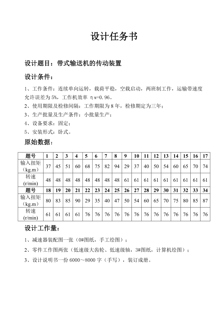 二级展开式斜齿轮减速器课程设计.doc_第1页