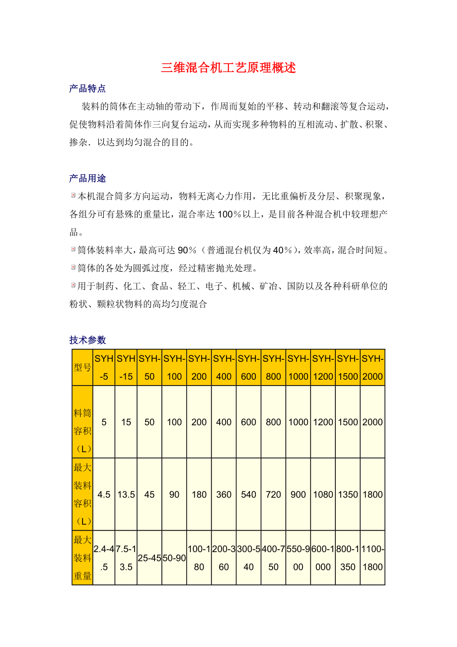 三维混合机工艺原理概述.doc_第1页