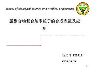 脂聚合物混合纳米粒子的合成表征及应用课件.ppt