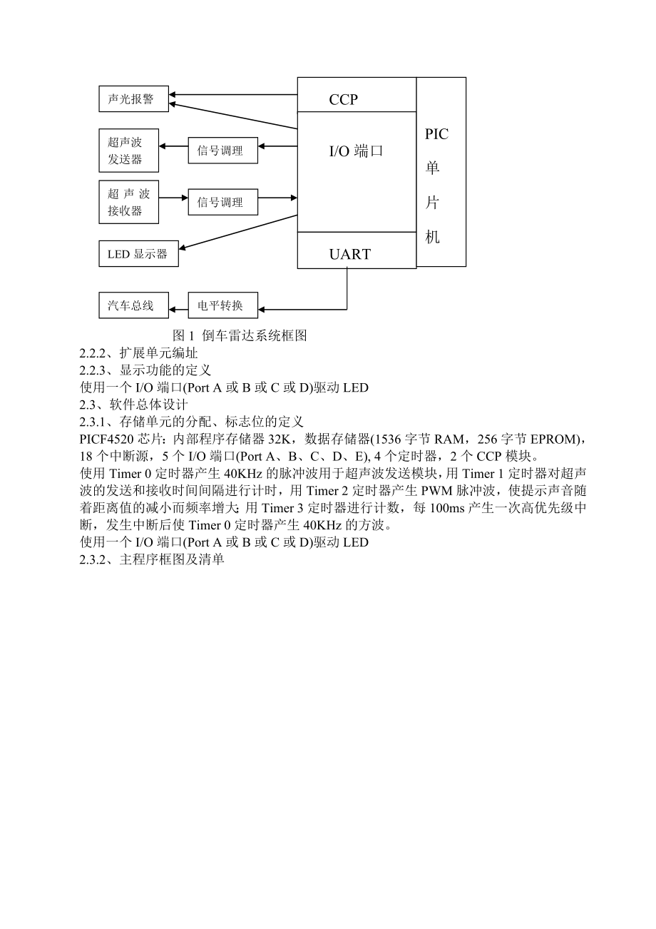 课程设计（论文）基于PIC的汽车倒车雷达.doc_第3页