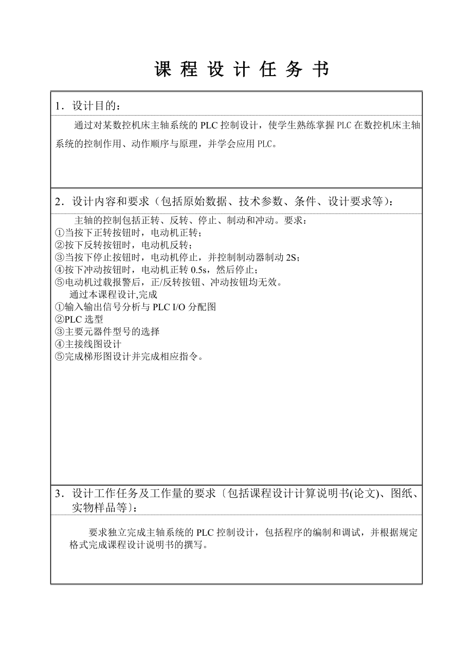 数控技术课程设计主轴系统的PLC控制设计.doc_第3页