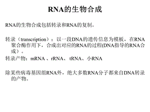 《食品生物化学教学ppt课件》rna的生物合成.ppt