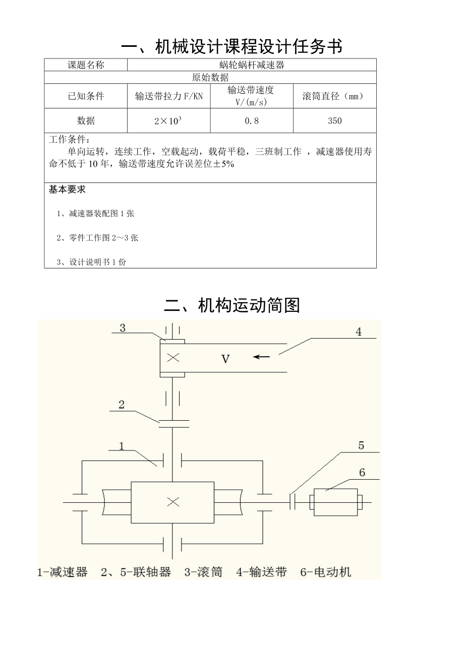 机械设计课程设计蜗轮蜗杆减速器（含图纸）.doc_第2页