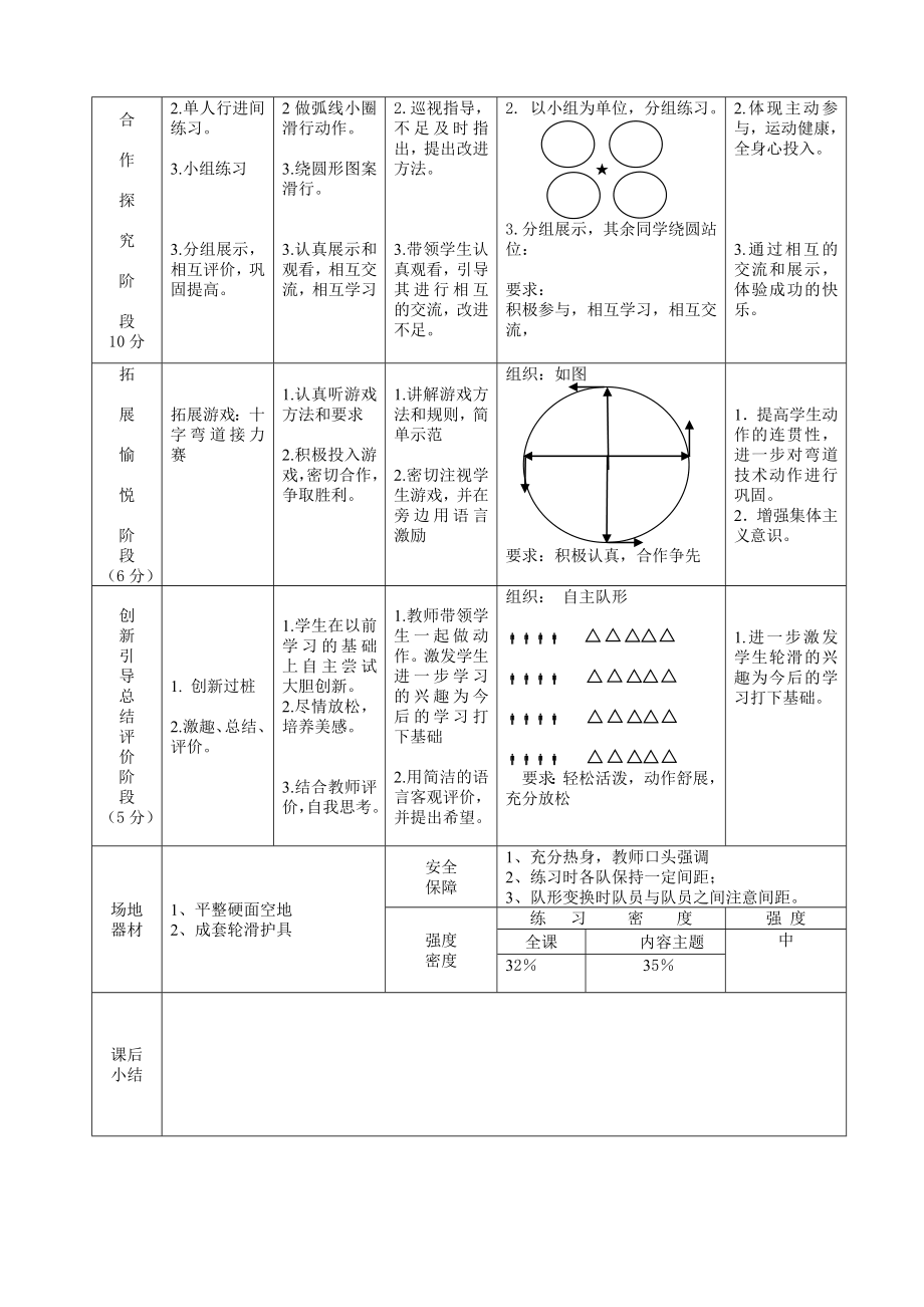 小学体育三级《轮滑弯道滑行技术》教案.doc_第3页