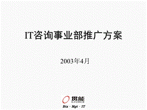 IT咨询事业部推广方案课件.ppt